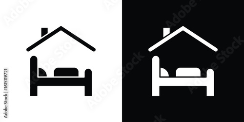 Shelter beds icon, vector flat icon. Flat illustration.