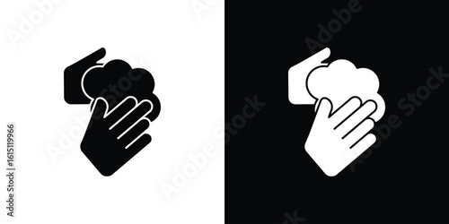Sanitize hands icon, vector flat icon. Flat illustration.