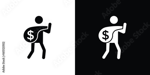 Robbery icon, vector flat icon. Flat illustration.