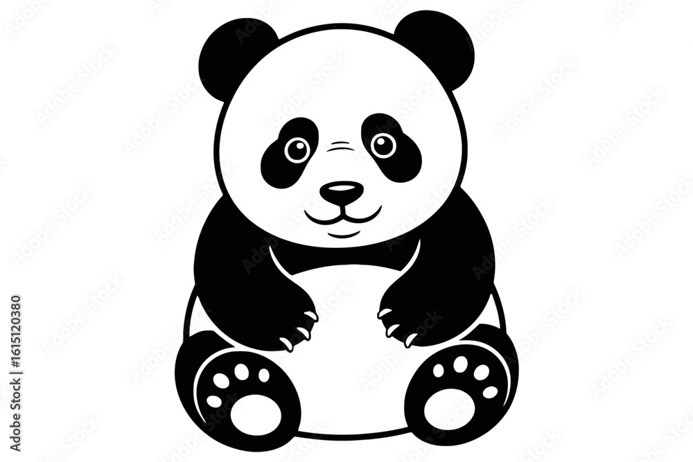 Fototapeta premium Adorable Panda Bear Sitting animal cute