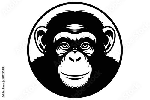 Chimpanzee Face Outline primate animal