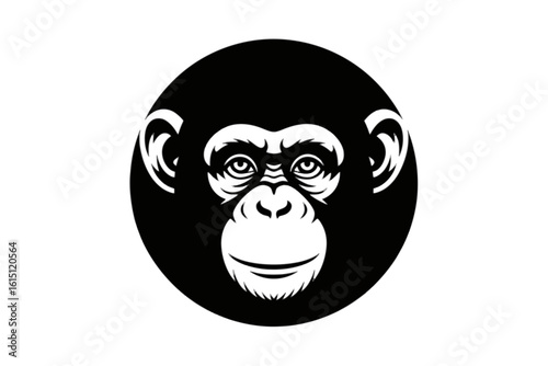 Chimpanzee Face Outline primate animal