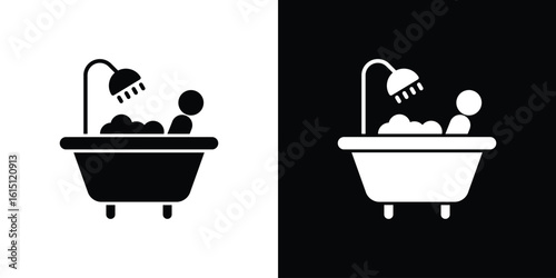 Person Bathing icon, vector flat icon. Flat illustration.
