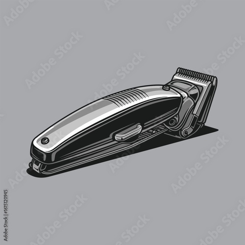 Vintage-style illustration of a modern hair clipper.