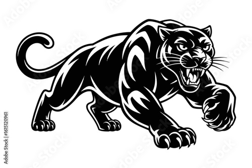 Fierce Panther Roaring big cat feline