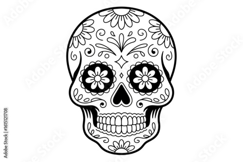 Ornate Sugar Skull Design day of the dead dia de los muertos