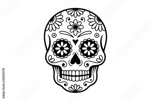 Ornate Sugar Skull Design day of the dead dia de los muertos