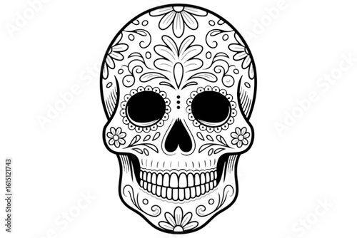 Ornate Sugar Skull Design day of the dead mexican culture