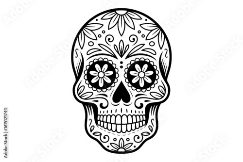 Ornate Sugar Skull Design day of the dead dia de los muertos