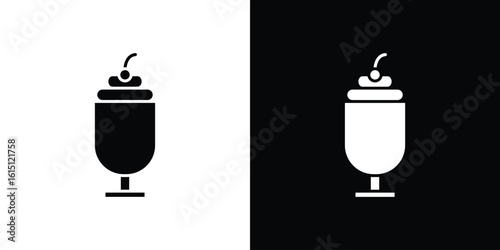 Milkshake icon, vector flat icon. Flat illustration.