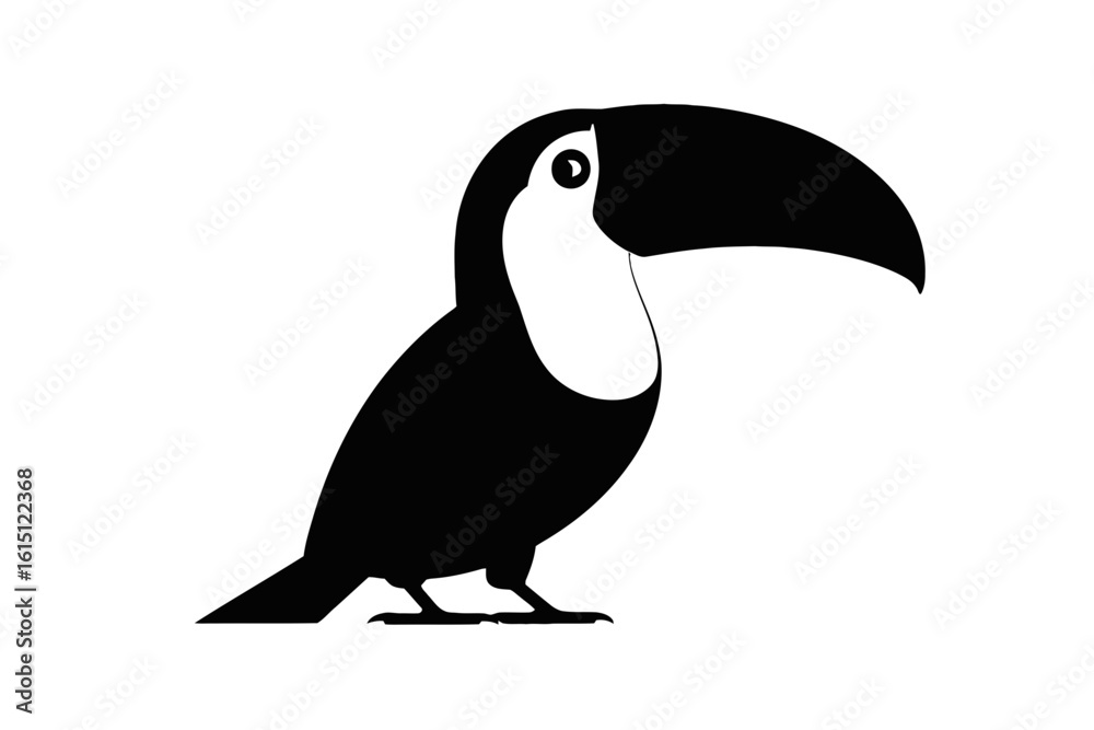 Naklejka premium Toucan Bird Silhouette tropical exotic