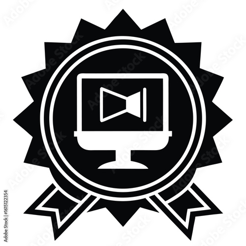 sponsored video vector icon