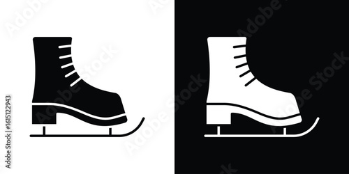 Ice skating icon, vector flat icon. Flat illustration.