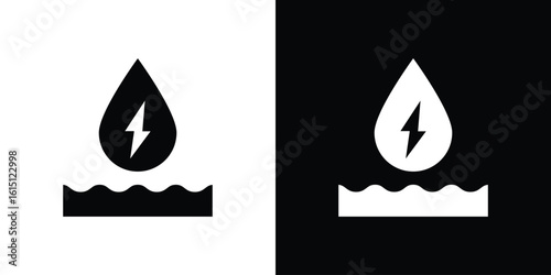 Hydraulic energy icon, vector flat icon. Flat illustration.