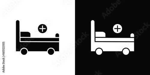 Hospital bed icon, vector flat icon. Flat illustration.