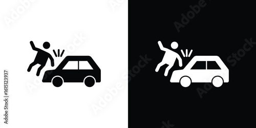 Frontal crash icon, vector flat icon. Flat illustration.