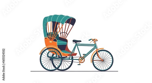 Find vintage rickshaw illustration vector design template for your project use