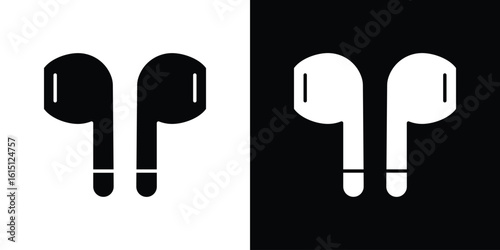 Earbuds icon, vector flat icon. Flat illustration.