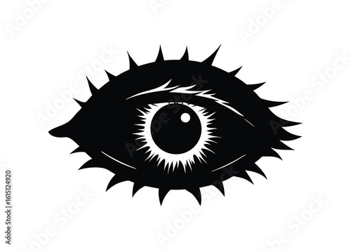 Eye silhouette black vector white background