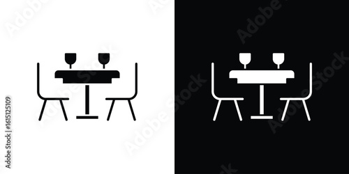 Dining table icon, vector flat icon. Flat illustration.