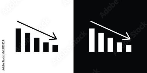 Decrease icon, vector flat icon. Flat illustration.