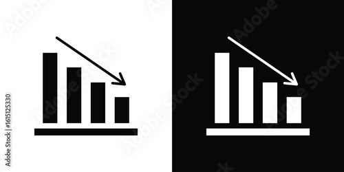 Decrease icon, vector flat icon. Flat illustration.