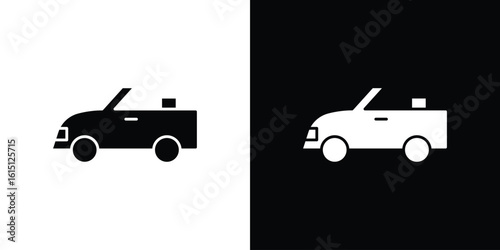 Convertible car icon, vector flat icon. Flat illustration.