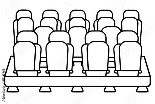 Row of Auditorium Seats Coloring Page - Printable Seating