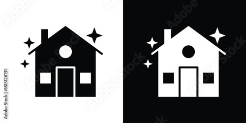 Clean house icon, vector flat icon. Flat illustration.