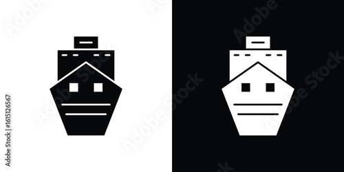 Cargo ship icon, vector flat icon. Flat illustration.