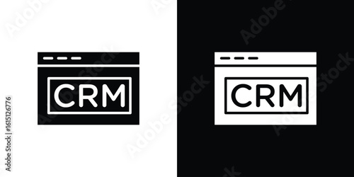CRM icon, vector flat icon. Flat illustration.