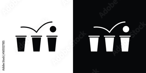 Beer pong icon, vector flat icon. Flat illustration.