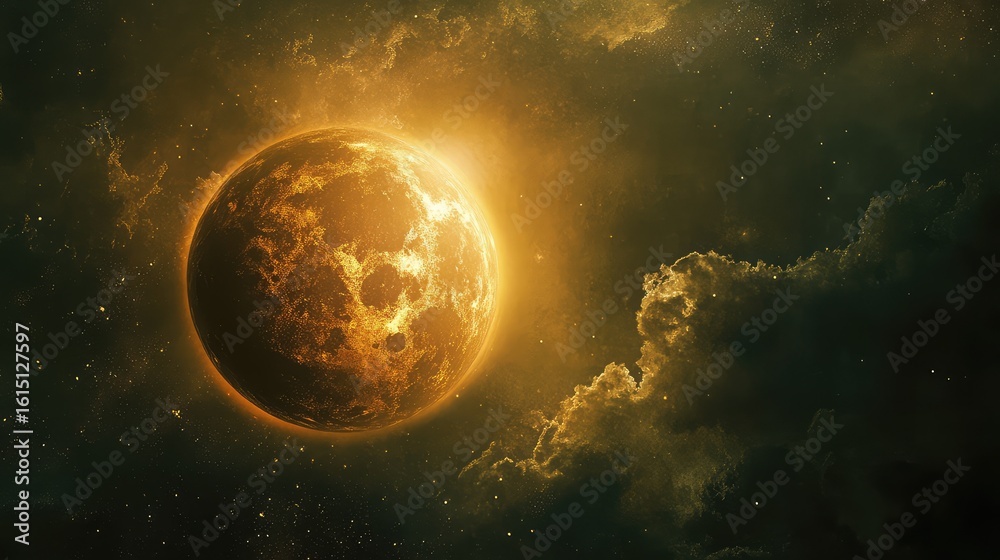 Obraz premium solar illuminating planet