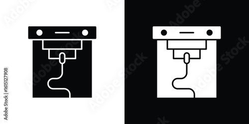 3D printer icon, vector flat icon. Flat illustration.