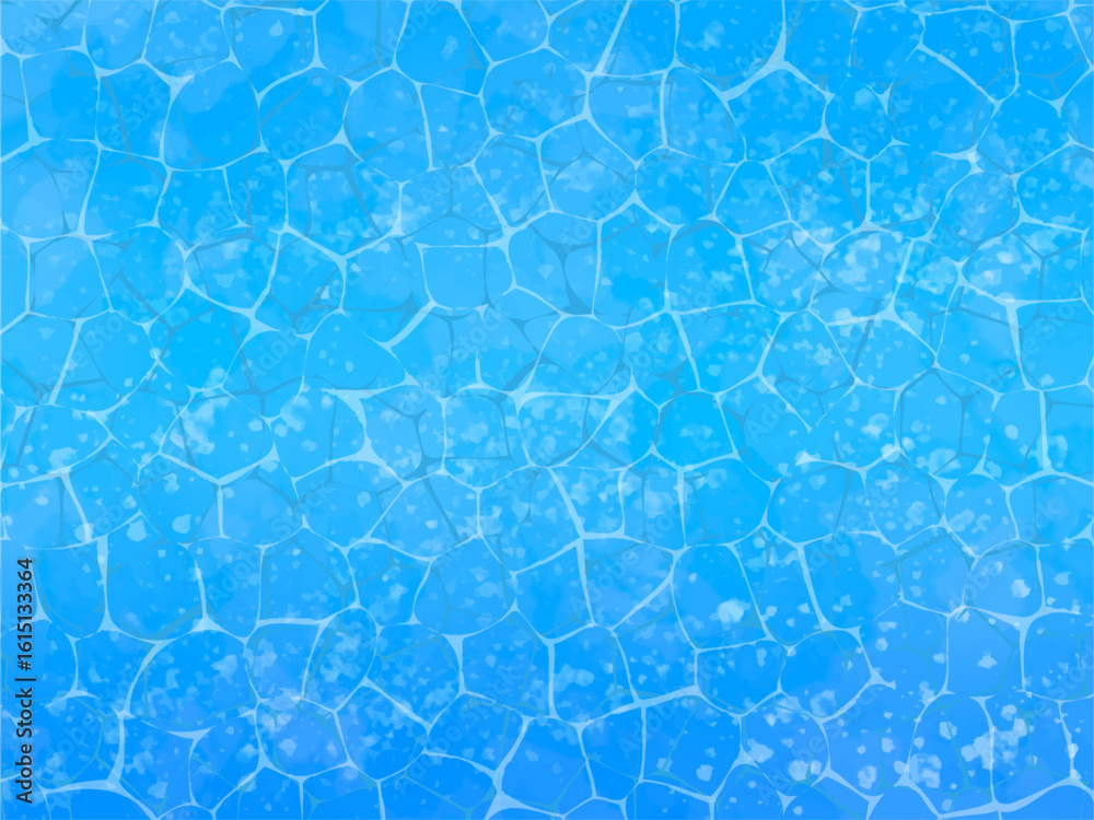 Obraz premium 海や湖の水面のようなイメージの背景素材。手描きの水彩風テクスチャーとゆらゆらした水面の輝きのイメージ。