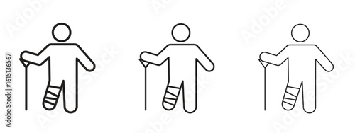 Man with broken leg icon. Simple element illustration. Can be used for web and mobile.