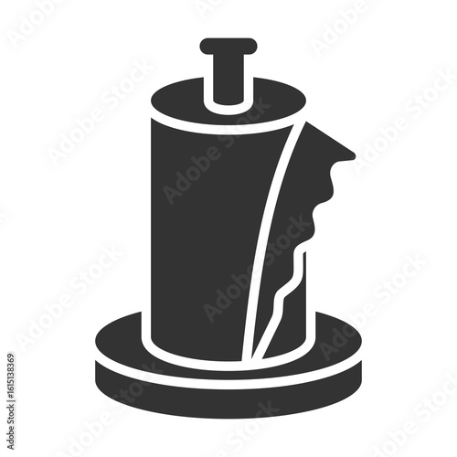 Paper Towel Icon Glyph Style. Vector Illustration Design