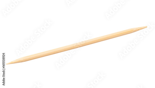 A single wooden toothpick with pointed ends displayed horizontally.