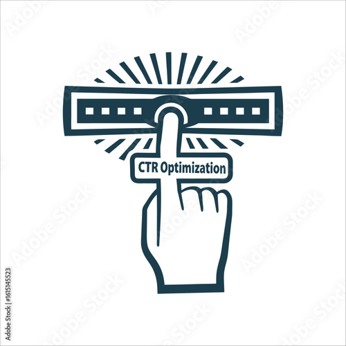 Click Through Rate Optimization Button Tap Icon CTR Optimization Finger tapping a button