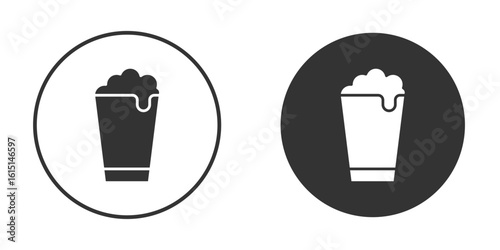 Pint of beer icon, symbol, Vector pictogram. Simple element illustration.