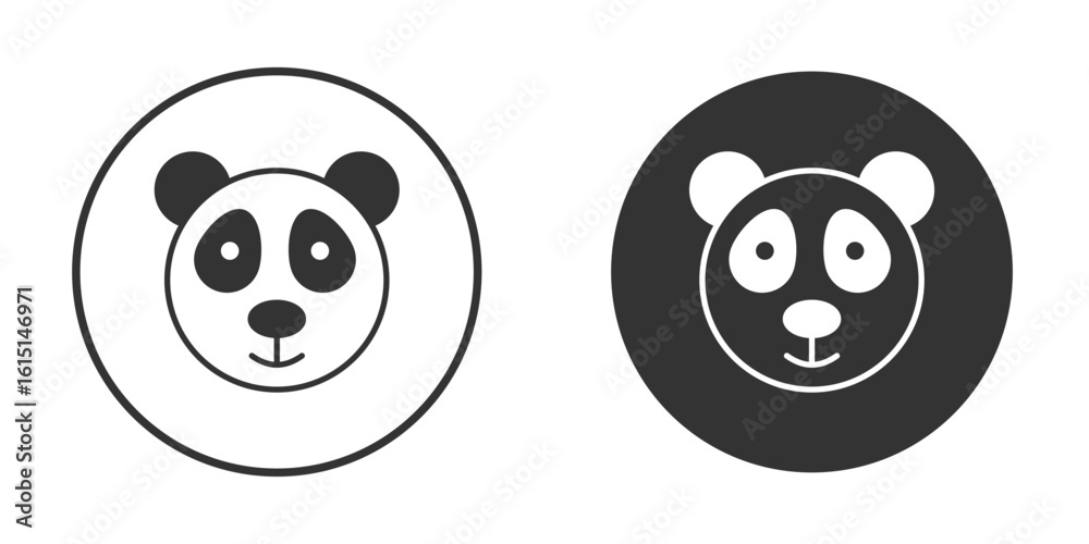 Fototapeta premium Panda bear icon, symbol, Vector pictogram. Simple element illustration.