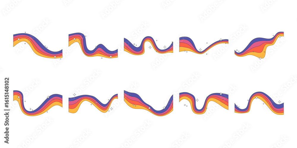 Obraz premium Retro Rainbow Element