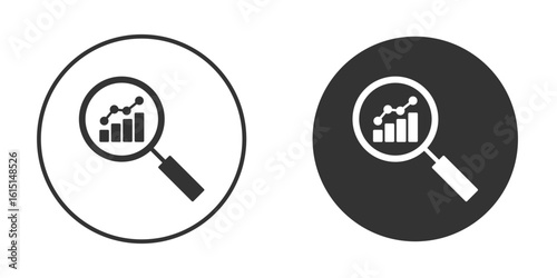 Market research icon, symbol, Vector pictogram. Simple element illustration.