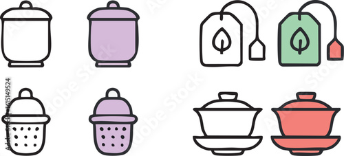 Collection of TeaRelated Icons and Symbols.