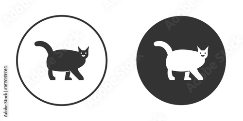 Kitten icon, symbol, Vector pictogram. Simple element illustration.