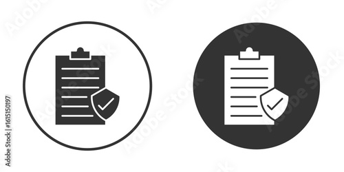 Insurance policy icon, symbol, Vector pictogram. Simple element illustration.