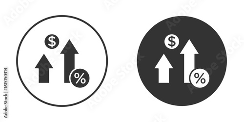 Increase rate icon, symbol, Vector pictogram. Simple element illustration.