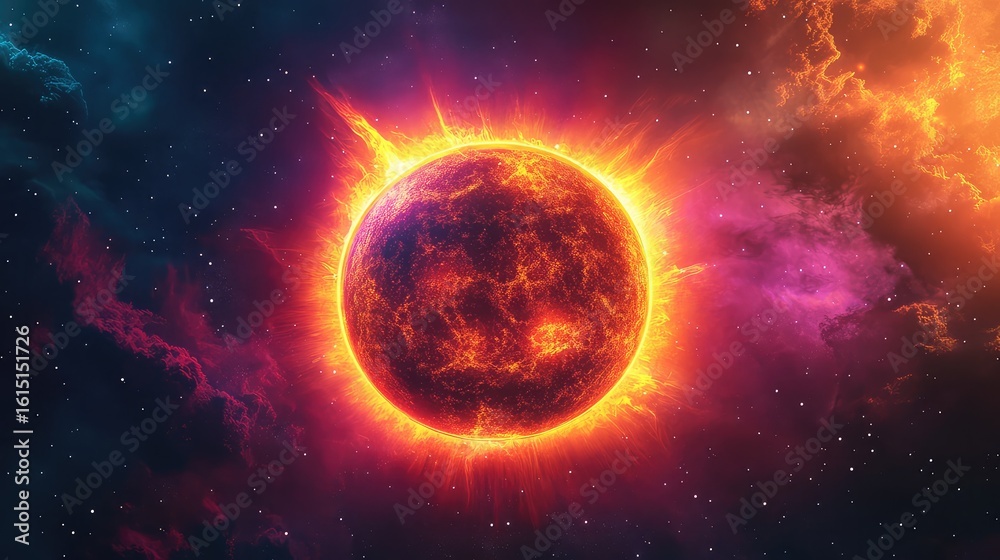 Obraz premium energy lighting up solar flare