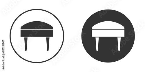Footstool icon, symbol, Vector pictogram. Simple element illustration.