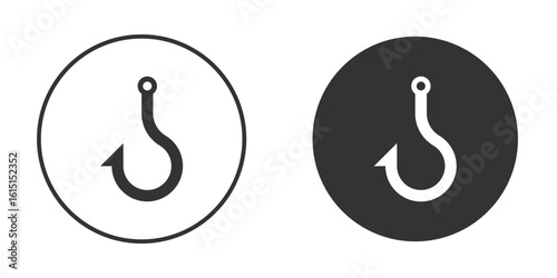 Fishing Hook icon, symbol, Vector pictogram. Simple element illustration.